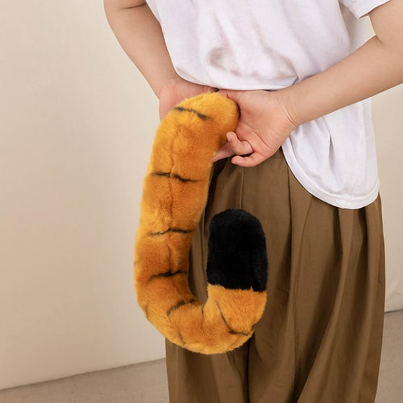 Yellow 14 Inch Yellow Simulation Animal Tail Plush Toy Soft Costume Prop For Role Play Dress Up