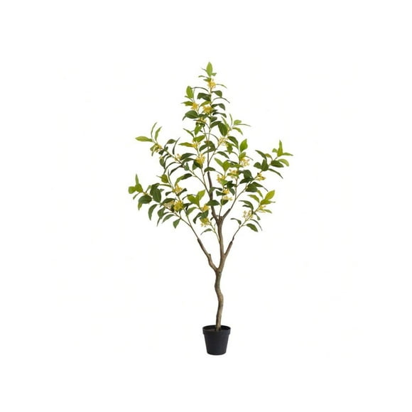 Yellow-140cm Artificial Osmanthus Tree Realistic Fake Flowers PU Material Adjustable Branches Decorative Ornaments for Office Room Housewarming