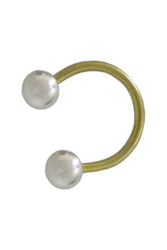 Yellow 14G Titanium Horseshoe Ring with 6mm Surgical Steel Balls