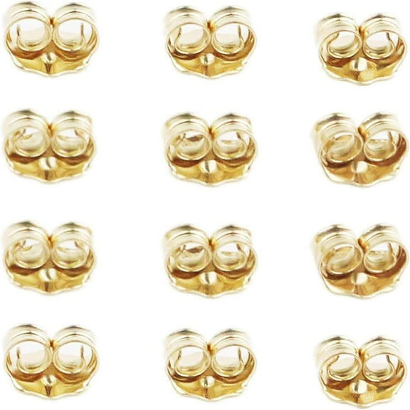 Yellow 14K Gold Earring Backs for Stud Ear Rings (6 Pairs)