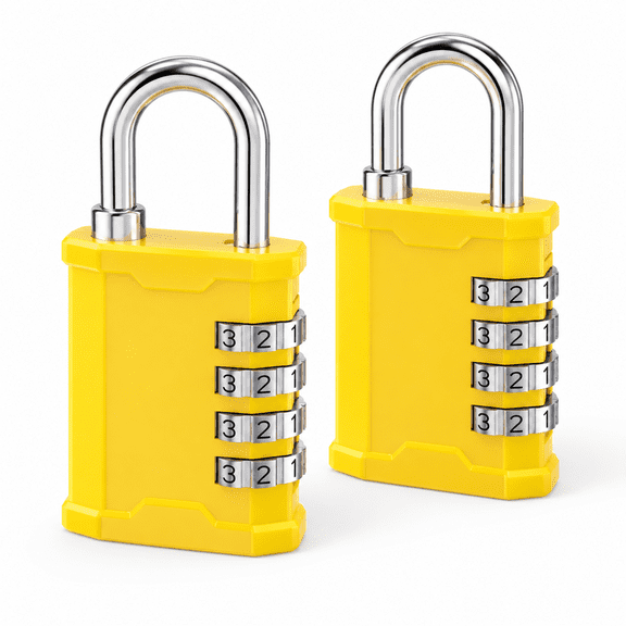 Yellow 2 2 4 Digit Heavy Duty All Metal Combination Padlock for Travel and Lockers