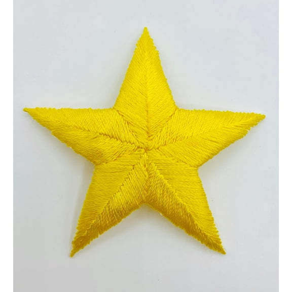 Yellow 2-3/4" Star Iron-on Embroidered Applique