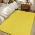 thumbnail image 1 of Yellow 2.7x5 Area Rugs, Farmhouse Burlap Solid Yellow Color Modern Linen Texture Non-Skid Rubber Backing Large Rectangle Rugs - Living Room Bedroom Home Office, Indoor Floor Mat Carpets Washable Rug, 1 of 9