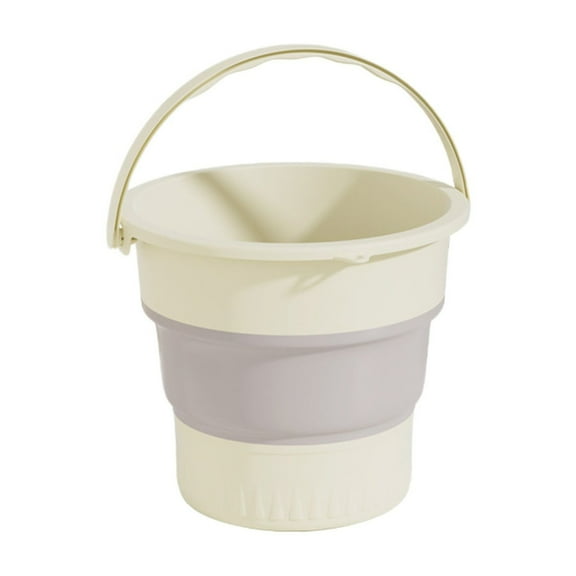 Yellow 2 Foldable Bucket For Cleaning, Multi-Use Storage Container, 10L Capacity, Portable Collapsible Bin For Car Wash, Camping, Fishing, Bathroom, Kitchen, Heavy Duty Plastic With Handle
