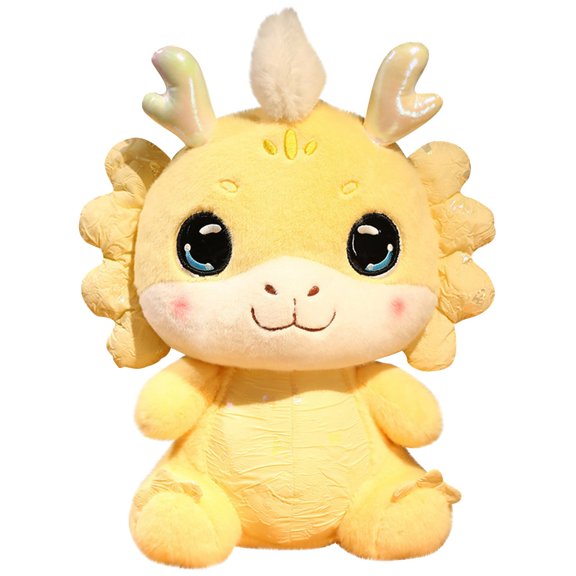 Yellow 2026 Yellow Dragon Plush Toy 35Cm Auspicious Doll For Spring Festival Holiday Stuffed Animal Decor