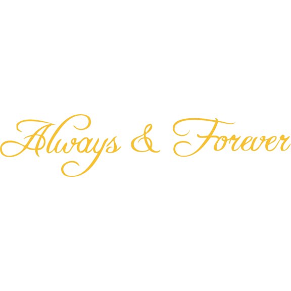 Picniva Always and Forever Love Quote, Yellow, 22 x 5 in, Vinyl Wall Decal, Self-Adhesive, Bedroom Living Room Family Decor