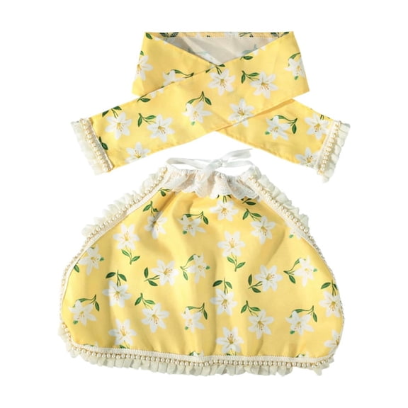 Yellow 23 Inch Porch Goose Clothes For Garden Decor Lawn Statue Outfit Shawl Scarf Holiday Decoration 1Pc Weighs 0.176 Lb