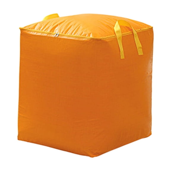 Yellow 240L Heavy Duty Storage Tote Bag With Zipper Top, Large Moving Bags For Clothes, Bedding And College Supplies, Waterproof And Puncture Resistant, 21.7X20.5X29.9In 0.8Lb