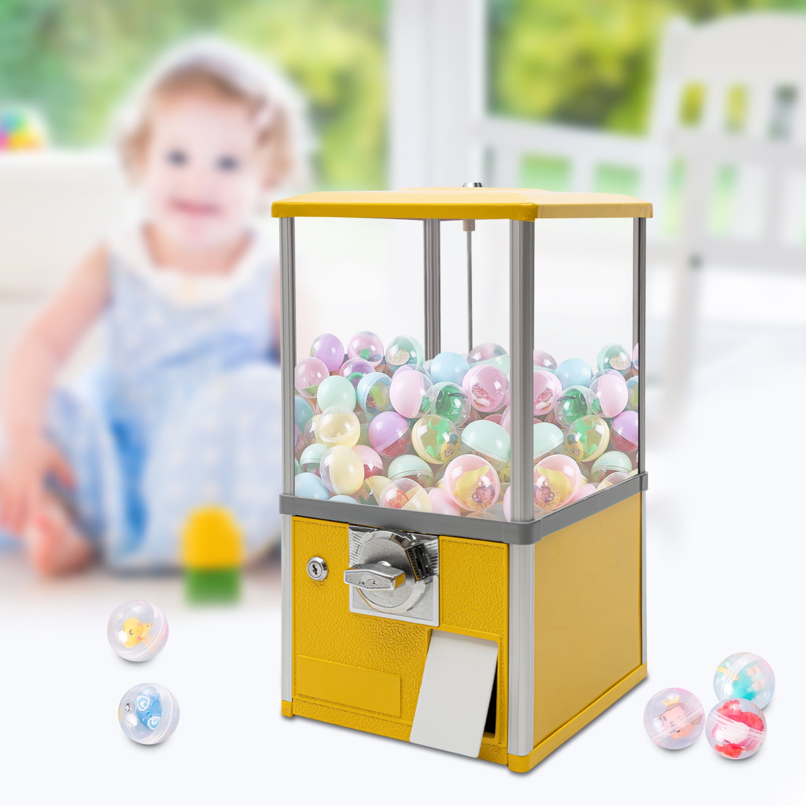 Yellow 25-cent Vending Machines 29*26*53cm Big Capsule Vending Machine Commercial Vending Machine