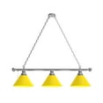 thumbnail image 1 of Yellow 3 Shade Billiard Light with Chrome FIxture, 1 of 5