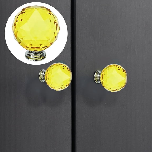 Yellow 30Mm Glass Cabinet Pull Handle, Alloy Base for Hardware, By Meiiso, Large Inventory!