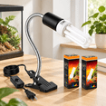 Revolving Yellow Light Yellow 360° Rotating Clip Bird Lamp Holder with 2.4% UVB Bulbs for ...