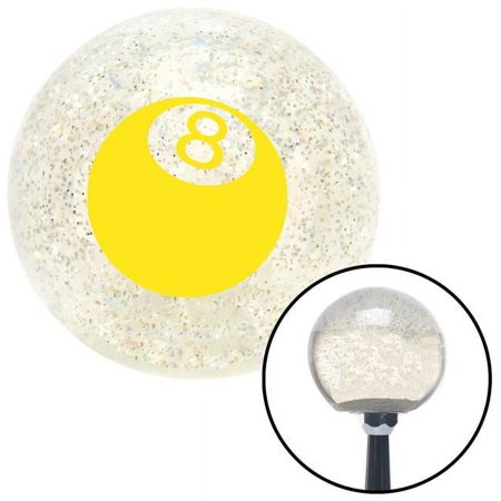 Yellow 3D 8 Ball Clear Metal Flake Shift Knob with M16 x 1.5 Insert Shifter Auto