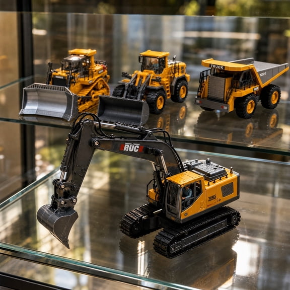 Yellow 4-in-1 RC Construction Machinery 1:20 Alloy Plastic LED Battery Included