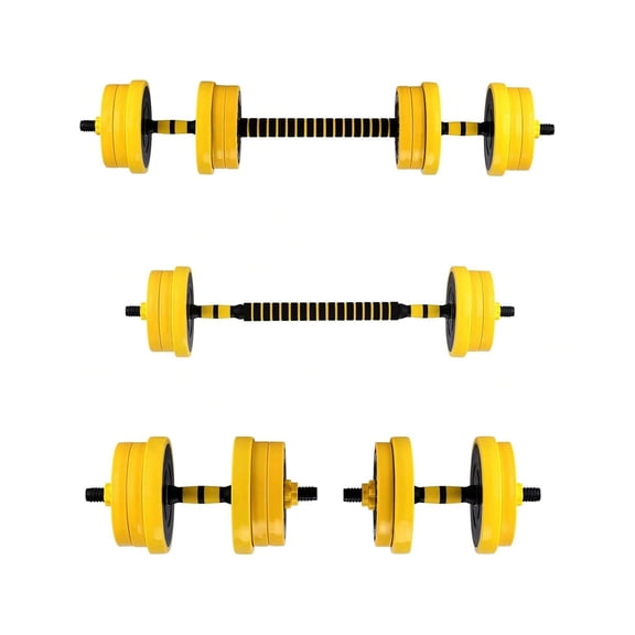 Yellow-44Lb Dumbbell Sets Adjustable Weights, 44 Lb Free Weights Dumbbells Set For Home Gym Adjustable Weights Set For Home Gym, 44 Lb 2-In-1 Adjustable Dumbbell Set With Foam Handles