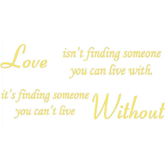 Yellow 48" X 22" Love Without Quote WALL STICKER PAPER QUOTE DECAL ART Vinyl wall art Inspirational quotes and saying home decor decal sticker