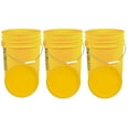 thumbnail image 1 of Yellow 5 Gallon Buckets and Flat Lids Food Grade Combo 3 Pack, 1 of 5