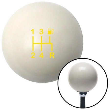 Yellow 5 Speed Shift Pattern - Gas 15 Ivory Shift Knob with M16 x 1.5 Insert Auto Brody