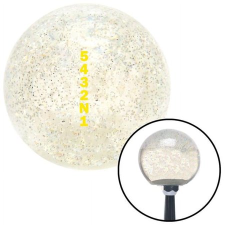 Yellow 5432N1 Shift Pattern Clear Metal Flake Shift Knob with M16 x 1.5 Insert Brody