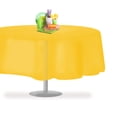 thumbnail image 1 of Yellow 6 Pack Premium Disposable Plastic Tablecloth 84" Inch Round Table Cover By Grandipity, 1 of 7