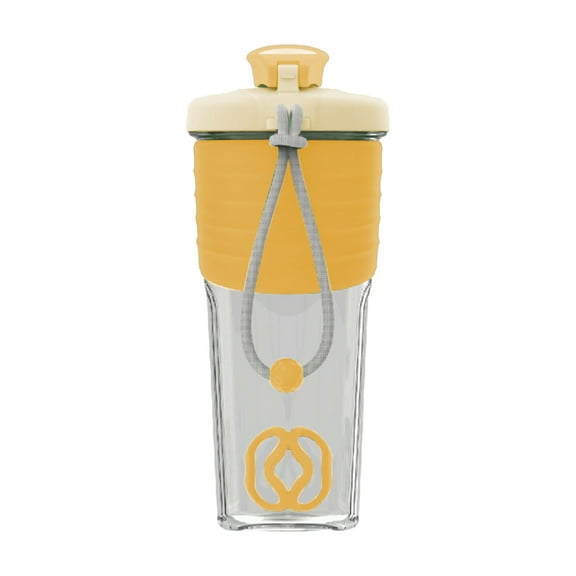 Yellow 700Ml Sports Shaker Cup With Mixing Ball Protein Bottle For Gym Post Workout Supplements Portable