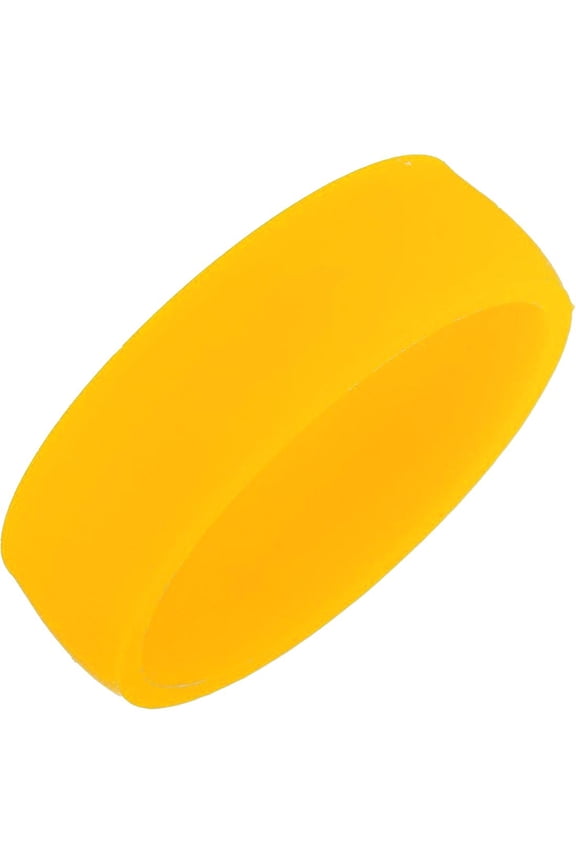 Yellow 7mm Comfort-fit Yellow Silicone Dome Comfort-Fit Band Size 7 Ring for Women and Men