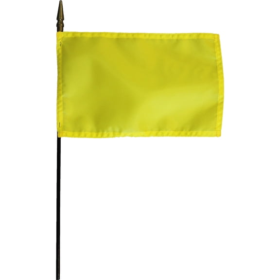 Yellow - 8" x 12" Solid Color Stick Flag