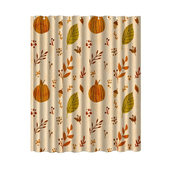 Yellow A Thanksgiving Pumpkin Shower Curtain For Bathroom Peva Material Waterproof For Holiday Decor