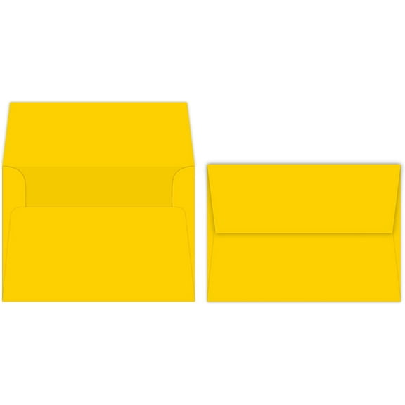 Yellow A7 Bright Color Envelopes - 5 1/4 x 7 1/4 Inches - Perfect for 5x7 Photos, DIY Arts and Crafts Cards - for Professional and Homemade Projects - Pack of 50 Envelopes