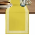 thumbnail image 1 of Yellow Abstract Art Table Runner, Greek Key Geometric Country Farm Cotton Linen Kitchen Table Decoration Washable Dining Tabletop Runners for Home Party Decor 18x72 Inches, 1 of 9