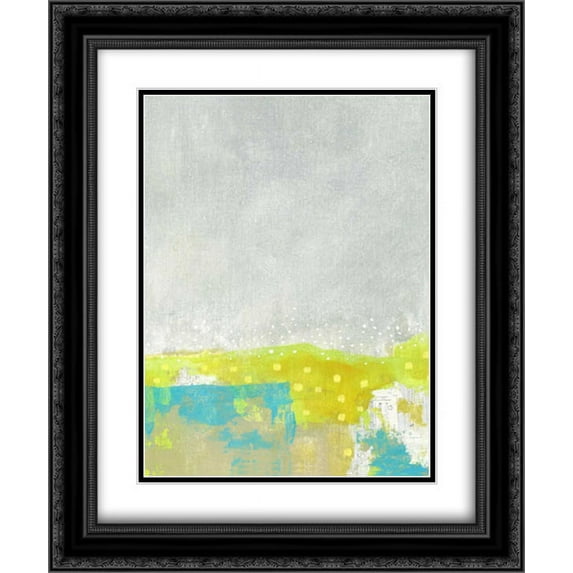 Yellow Abstract Flowers II 2x Matted 20x24 Black Ornate Framed Art Print by Ogren, Sarah