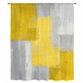 thumbnail image 1 of Yellow Abstract Sheer Curtains 84 Inches Long, Grey Geometric Oil Painting Vintage Gradient Light Filering Curtains, Breathable Simi Curtain Privacy Drapes for Living Room Bedroom Window Treatment, 1 of 9