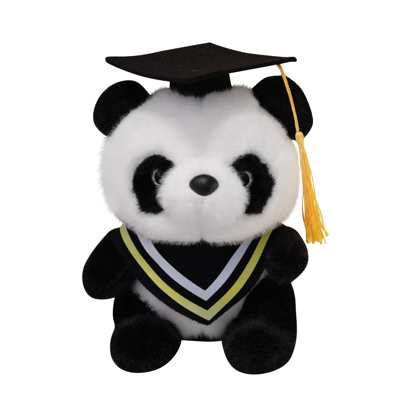 Yellow Academic Cap Graduation Panda Animal Plush Toy Decoration, High School College Grads Unforgettable Milestone Celebration Gift, Tough Soft Tear Resistant Fabric Keepsakes For Teens Daughters