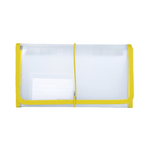 Yellow Accordion File Folder B6 With 13 Compartments For Documents Invoices And Receipts Waterproof Storage Solution