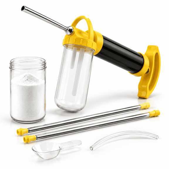 Yellow Adjustable 4ft Telescopic Diatomaceous Earth Powder Duster Sprayer