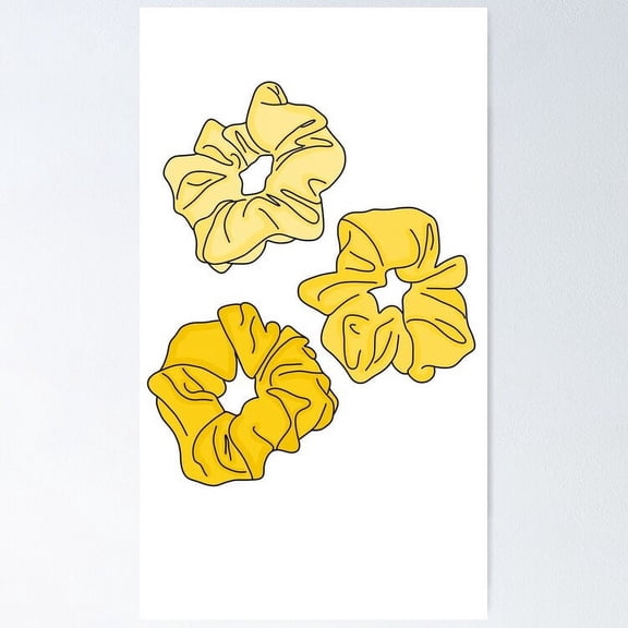 Yellow Aesthetic Scrunchies Poster, 8x12 UNFRAMED