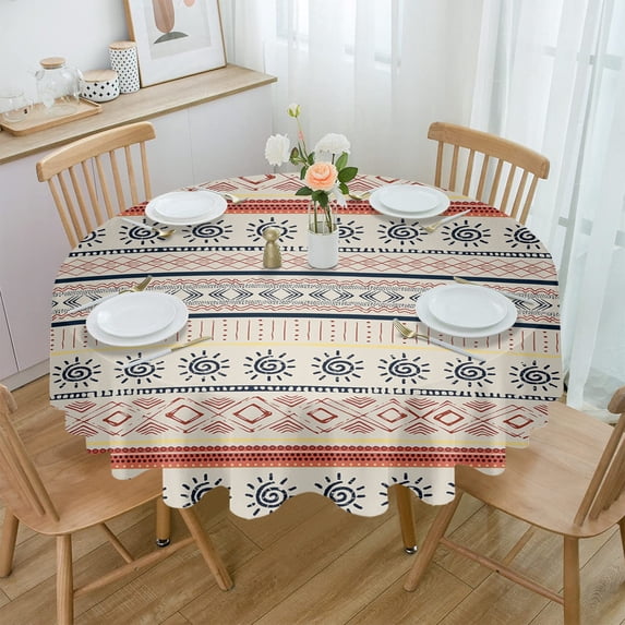 Christmas Snowflake Texture Blue Round Tablecloth Waterproof Wedding Decor Table Cover Christmas Party Decorative Tablecloth