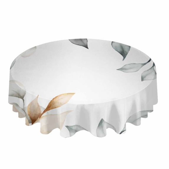 Herb Plant Flower Round Tablecloth Wedding Hotel Table Cover Holiday Dining Table Waterproof Tablecloth