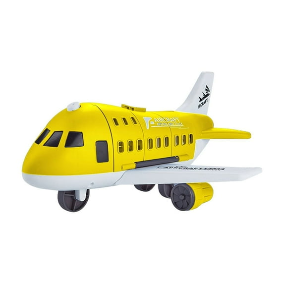 Yellow Airplane Toy With Storage Track And Inertia Cars Multifunctional Kids Play Set Realistic Model Includes 4 Small Cars And 6 Road Signs Fun Interactive Toy 10.63X10.24X5.51 Inches 1.1