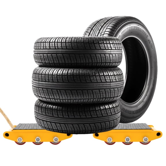 Yellow Alloy Steel Machinery Mover 14.57*10.24*3.74inch for Distributing and Transporting Large and Heavy Items