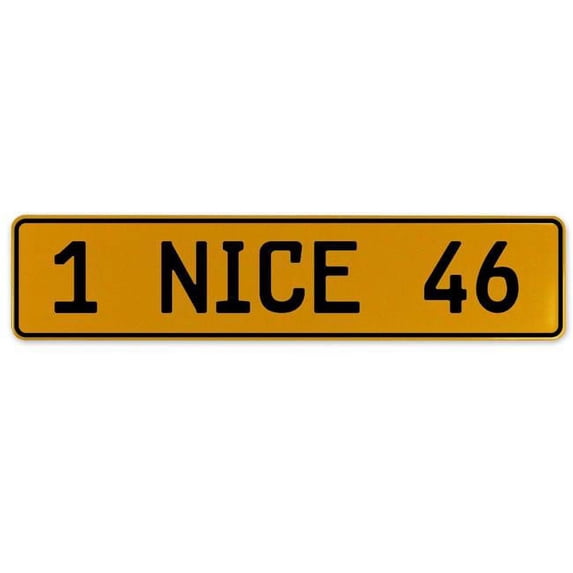 Yellow Aluminum Street Sign Mancave Euro Plate Name Door Sign Wall Art, 1 NICE 46
