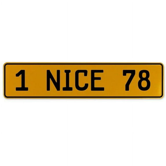 Yellow Aluminum Street Sign Mancave Euro Plate Name Door Sign Wall Art, 1 NICE 78