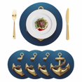 thumbnail image 1 of Yellow Anchor Round 13 Inch Placemats Set of 4, Coastal Nautical Anchor Navy Blue HeatResistant Non Slip Place Mats for Dining Table, Wipeable Braided Kitchen Table Mats for Housewarming, 1 of 9