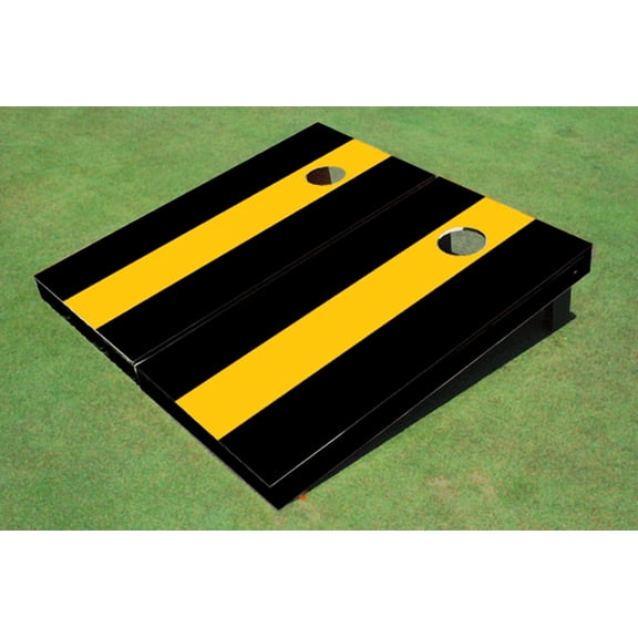 Yellow And Black Matching No Stripe Long Stripe Set