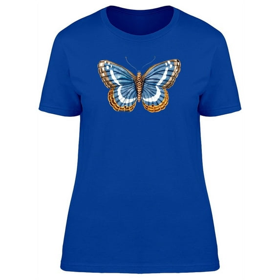 Yellow And Blue Butterfly T-Shirt Women -Image by Shutterstock, Female Large