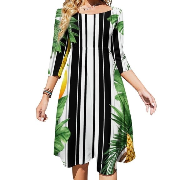 Yellow And Green Banana-4 Dress Summer Dresses Woman Street Style Big Size Casual Dress
