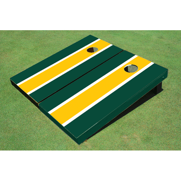 Yellow And Green Matching Long Stripe Set