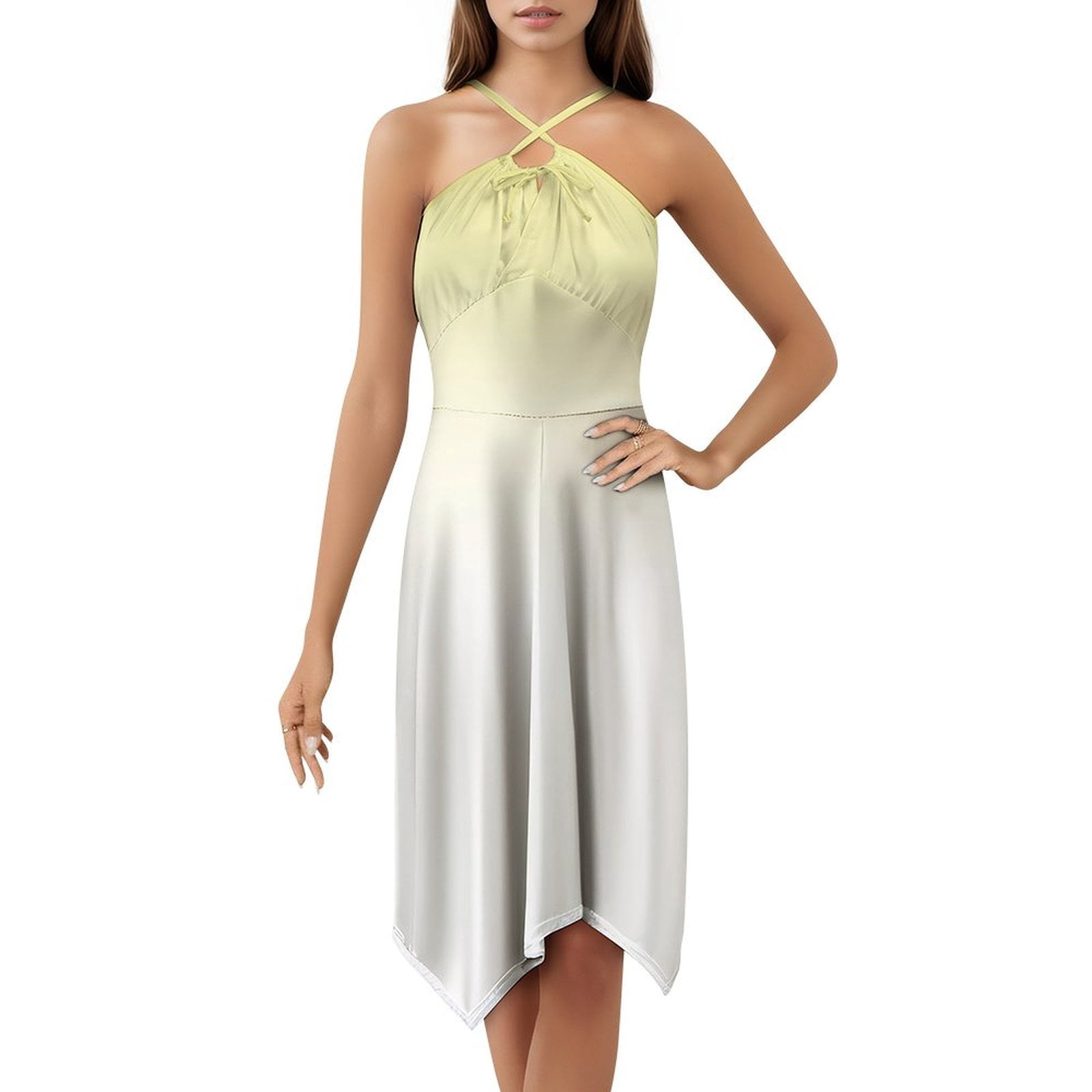 Yellow And White Gradient Dress Elegant Party Dresses Evening Dresses — free download