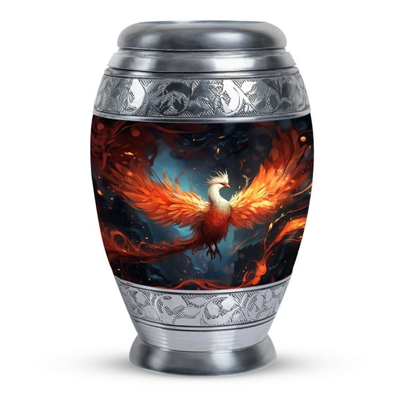 Yellow And White Phoenix Spreading Wings Cremation Urns For Human Ashes Adult Female - Urn For Human Ashes Mom & Dad - Urns For Ashes Adult Female - Burial Urns For Adult Ashes (Size -10inch)