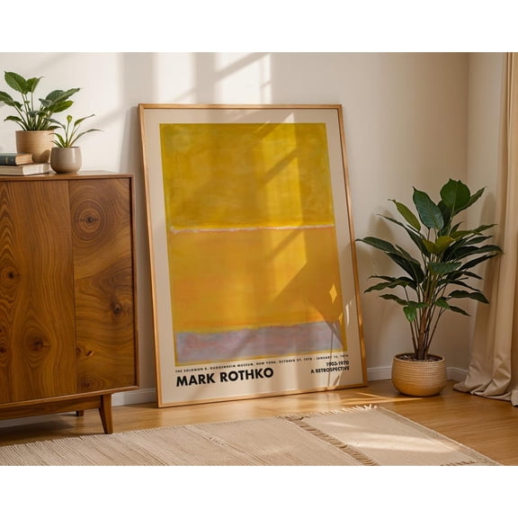 Yellow And White Stripe Abstract Wall Art Print, Minimalist Poster Unframed Paper Print